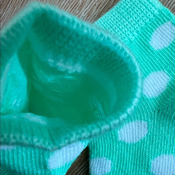 Polka Dot Baby Socks - Mint Green and White NWOT Size 9-12 Months - Picture 6 of 7